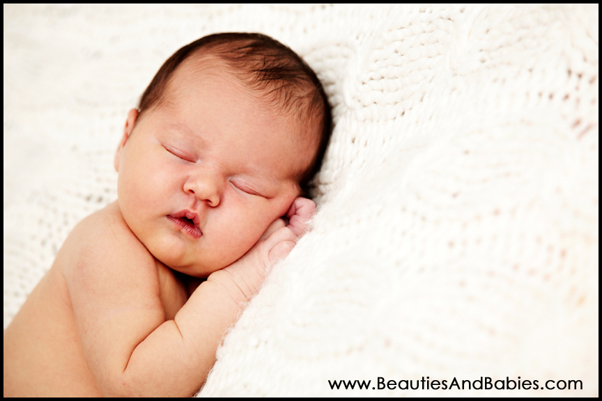 sleeping newborn baby girl in studio Los Angeles photography